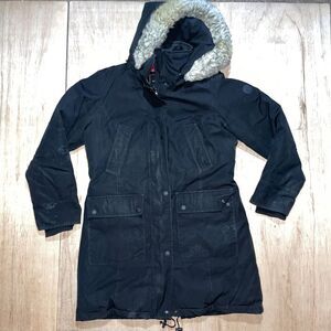 Marc New York Andrew Marc Womens Long Fur Hooded Insulated Parka Puffer Jacket M